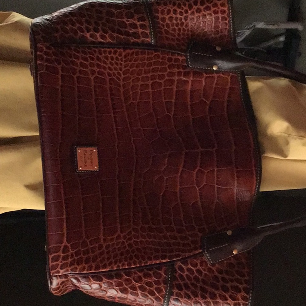 Beautiful brown/organ getting burnt large purse